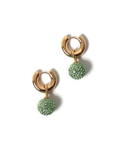 <img class='new_mark_img1' src='https://img.shop-pro.jp/img/new/icons8.gif' style='border:none;display:inline;margin:0px;padding:0px;width:auto;' />Gold Plated Hoops With Light Green Strass Balls Pierce