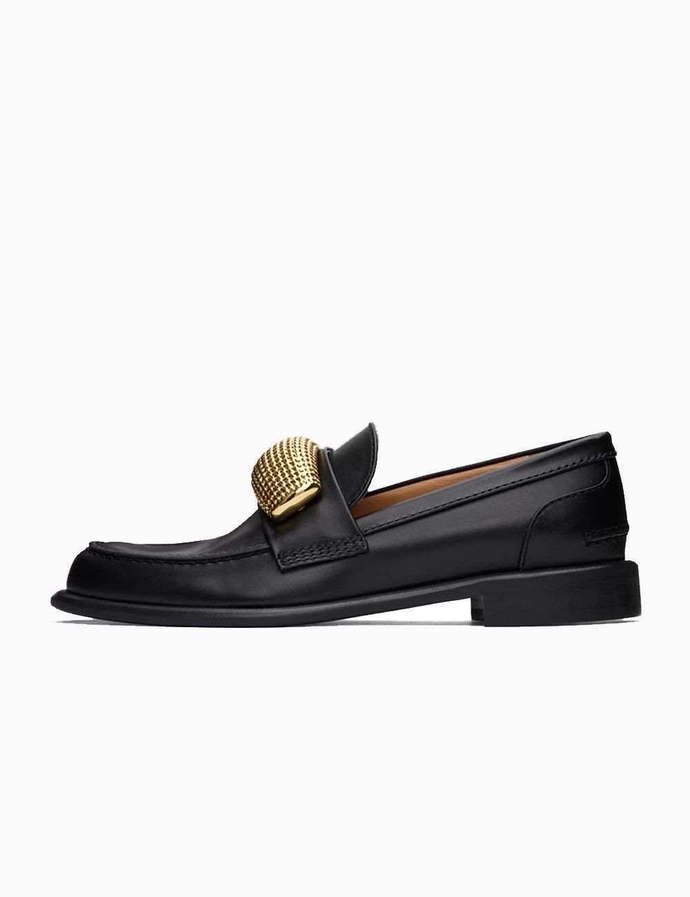 新品未使用　JW ANDERSON ゴールドチェーンブラックローファー 26cm top.jpg