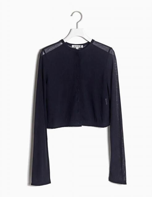 <img class='new_mark_img1' src='https://img.shop-pro.jp/img/new/icons8.gif' style='border:none;display:inline;margin:0px;padding:0px;width:auto;' />Cotton Sheer Cropped Cardigan