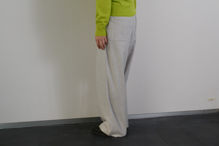 eleven 2nd - Wide pants wool flannelivory