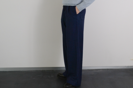 eleven 2nd Wide pants wool SaxonyNavy Blue