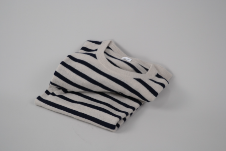 eleven 2nd - Men's Round neck Bordercashmereoyster / dk.navy