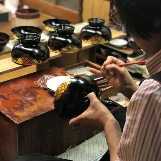 夫婦汁椀 はそり【丸三漆器】