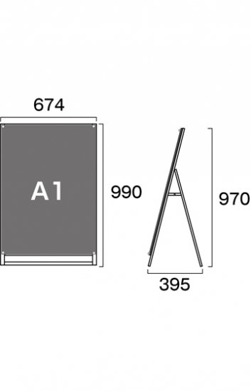 ポスター用スタンド看板マグネジ A1ロウ片面ブラック - 常磐精工株式会社