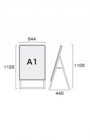 ポスターグリップスタンド看板 屋外用 A1片面シルバー - 常磐精工株式会社