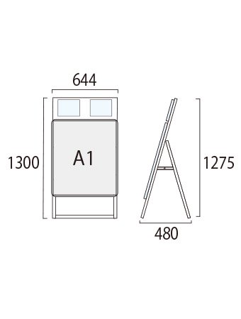 ポスターグリップスタンド看板カタログケース付(屋内用) A1片面