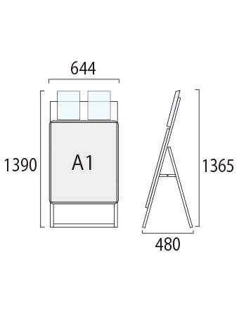 ポスターグリップスタンド看板カタログケース付(屋外用) A1片面ブラック - 常磐精工株式会社