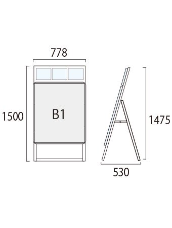 ポスターグリップスタンド看板カタログケース付(屋内用) B1片面ブラック - 常磐精工株式会社