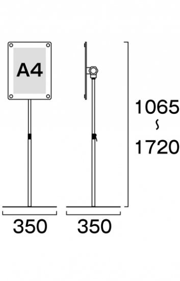 インフォメーションアクリルスタンド150 A4縦ブラック - 常磐精工株式会社