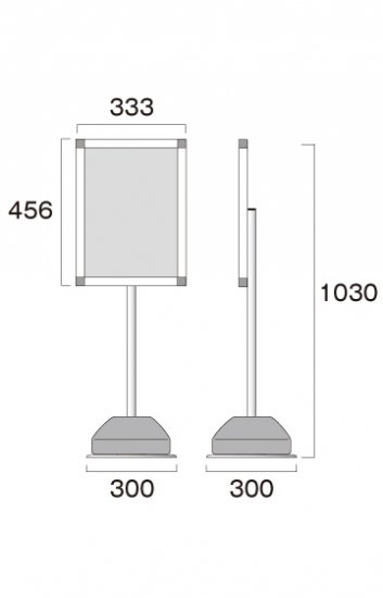 屋外ポールサインスタンド A3片面ブラック - 常磐精工株式会社