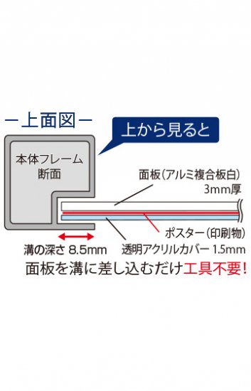 屋外ポールサインスタンド A3片面シルバー - 常磐精工株式会社