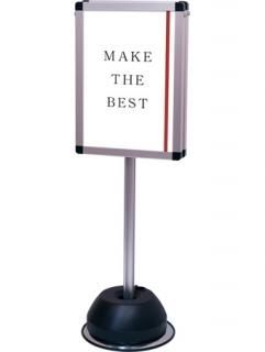 屋外ポールサインスタンド A3両面 シルバー - 大阪堺市で日本製