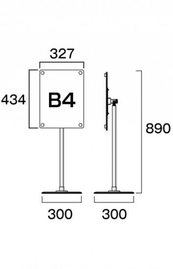 フリーアングルアクリルスタンド B4ブラック (1m以下) - 大阪堺