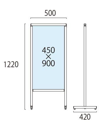 スマートメッセージスタンドホワイトボード450X900 - 常磐精工株式会社