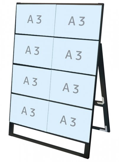 ブラックカードケーススタンド看板 A3横8片面 - 常磐精工株式会社