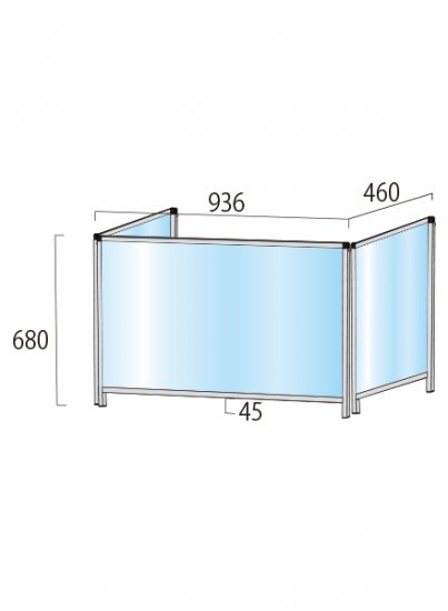 パーテーションスタンド三面600X900ロウ (塩ビ仕様) - 常磐精工株式会社