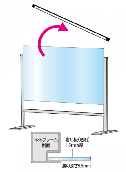 パーテーションスタンド450X600ロウ (塩ビ仕様) - 常磐精工株式会社