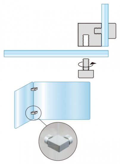 アクリルパーテーション二面 600×900×900 - 常磐精工株式会社