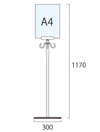 スマートガイドポール 3フック A4縦 - 常磐精工株式会社