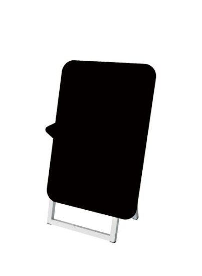 ポップルスタンド看板シルエット 45×60片面ブラック ふきだし形（左