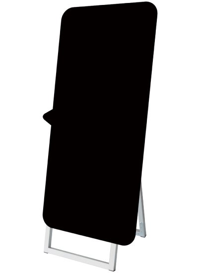 ポップルスタンド看板シルエット 45×90片面ブラック ふきだし形（左