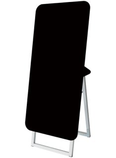 ポップルスタンド看板シルエット 45×90片面ブラック　ふきだし形（右）