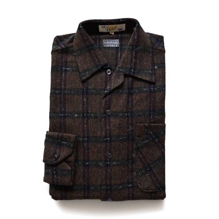 OLD FRENCH PLAID WOOL BOX SHIRT(DEADSTOCK)