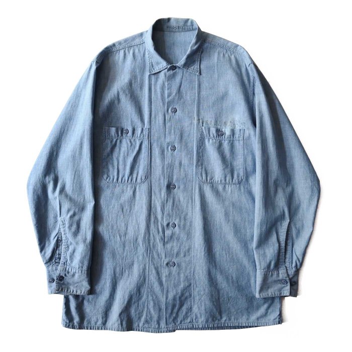 U.S.NAVY CHAMBRAY L/S SHIRT with STENCIL