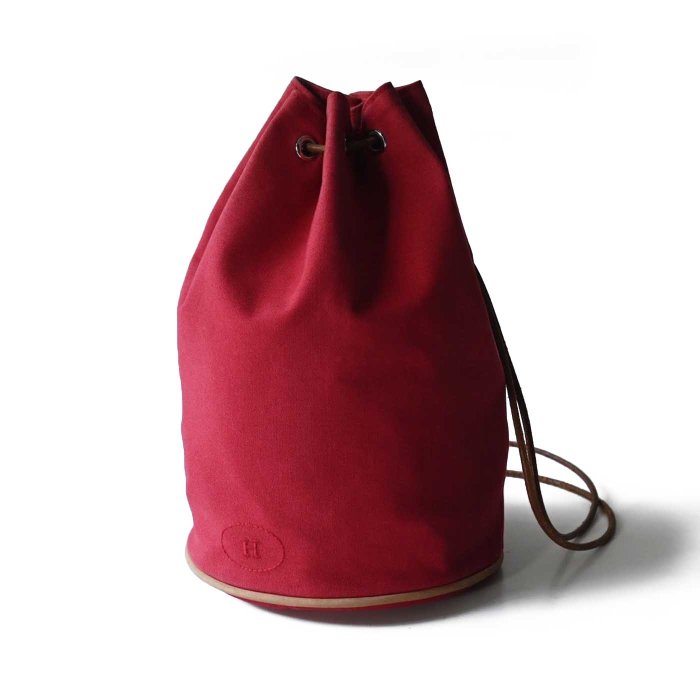 OLD HERMES CANVAS PURSE(RED)