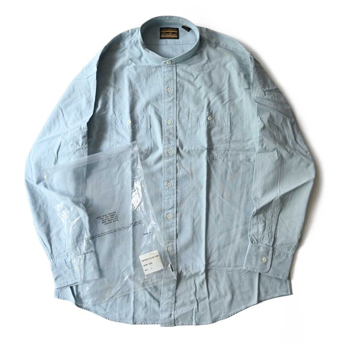 EDDIE BAUER CHAMBRAY STAND-COLLAR L/S SHIRT(DEADSTOCK)