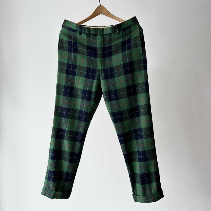THE ENGLISH SHOP PLAID WOOL TROUSERS