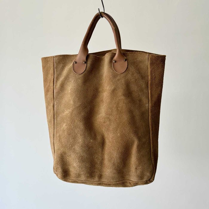 BROOKSTONE SUEDE LEATHER TOTE BAG