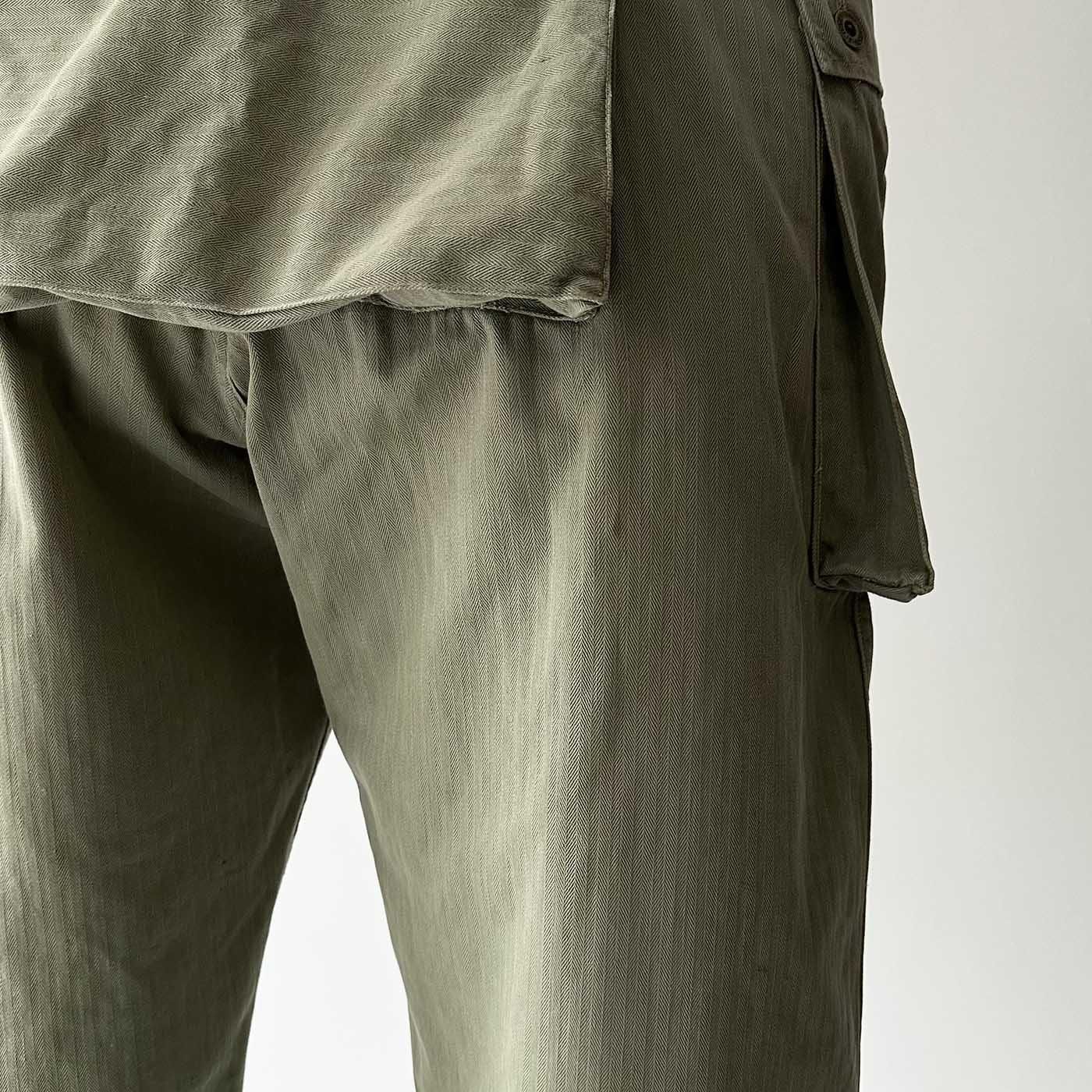 WW2 USMC P-44 HBT UTILITY TROUSERS with SUSPENDER - Straight