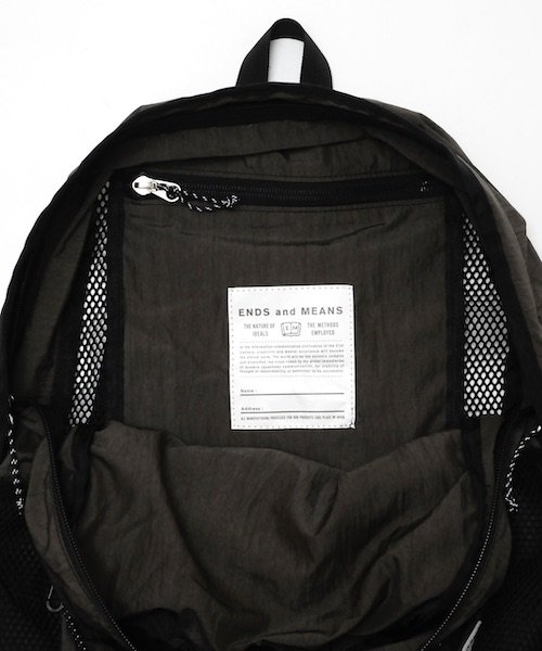 ENDS and MEANS / PACKABLE BACK PACK エンズアンドミーンズ正規取扱店