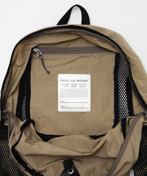 ENDS and MEANS / PACKABLE BACK PACK エンズアンドミーンズ正規取扱店