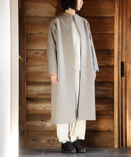 evam eva / press wool long coat - ロングコート