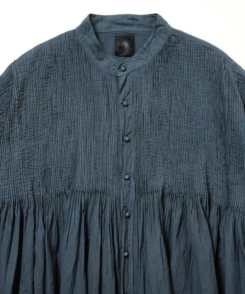 メゾンドソイル　オーガニックコットンプリーツシャツ メゾンドソイルオーガニックコットンプリーツシャツ
