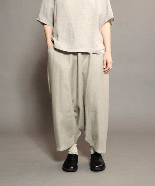 evam eva / V231T942 LINEN SARROUEL PANTS エヴァムエヴァ 正規取扱店