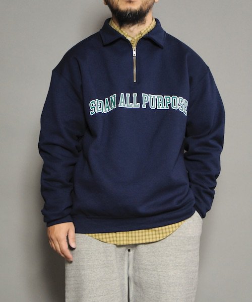 SEDAN ALL-PURPOSE / ARCH LOGO QUARTER ZIP SWEATSHIRT セダンオール 