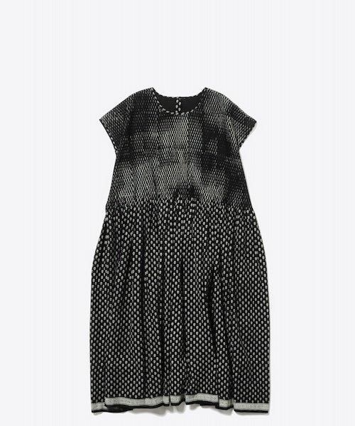 最終値下げ メゾン ド ソイル　SMALL FLOWER BLOCK PRINT maison de soil ~80'S VOILE FLOWER BLOCK PRINT MINI PINTUCK