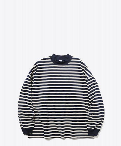 トップス THE DAY MOCK NECK BORDER L/S T-SHIRT MOCK NECK BORDER LONG SLEEVE T-SHIRT – THE DAY