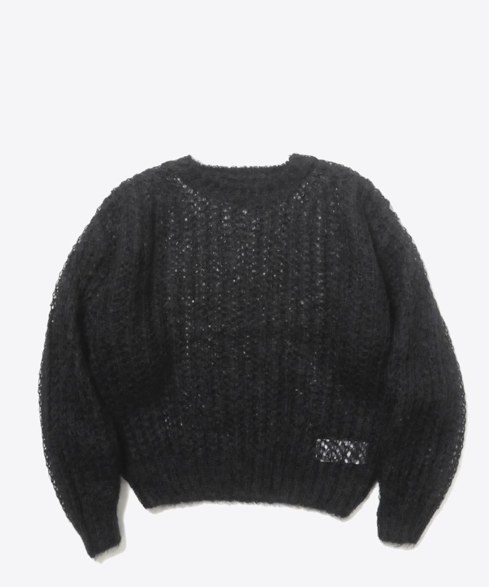 BATONER | FLUFFY MOHAIR BOAT NECK - CHANTILLY-2F