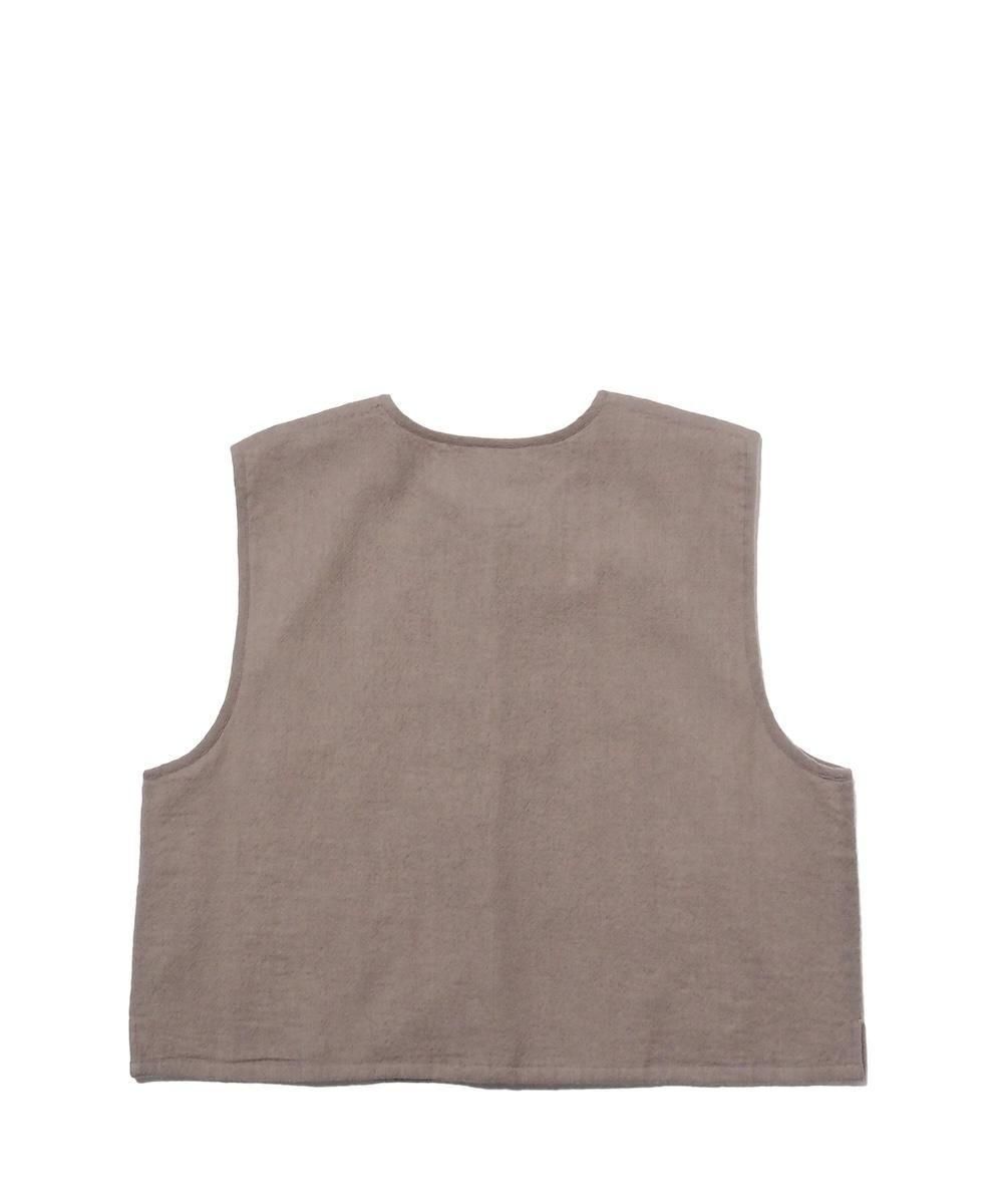 メゾンドソイルのベスト maison de soil(メゾン ド ソイル)3GG ブークレ Vネック ピン付き