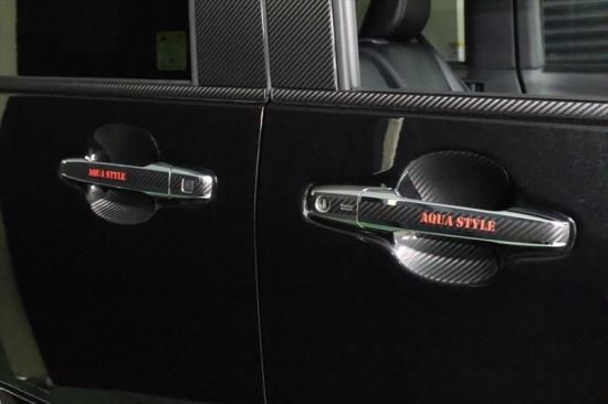 タントカスタムLA650S ドアハンドルカーボンシート ロゴ入り