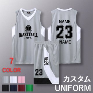 バスケ ユニフォーム 名入れ 大人用 袖なし スポーツ ７色 団体注文可能 １枚からプリントできます！上下 セット