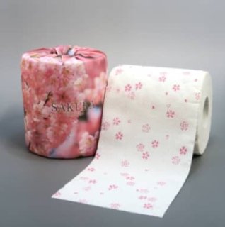 桜ロール：華やかな桜の花びらデザインの桜をテーマにしたトイレットペーパー