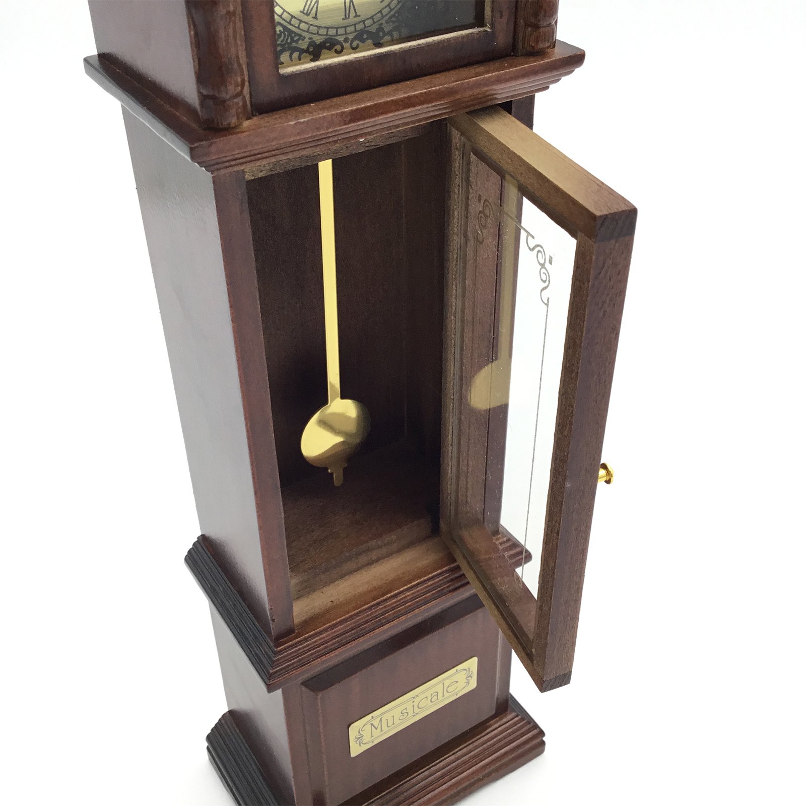 古時計型オルゴール「おじいさんの古時計」【木製ミニチュアオルゴールシリーズ】 - 　オルゴールのプレゼントならホールオブホールズショップ