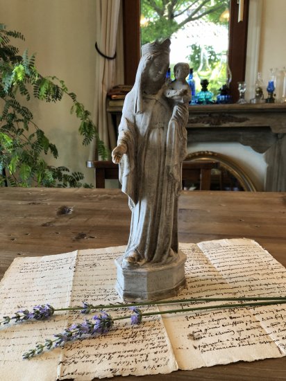 フランスアンティーク Esse Mantpew修道院の聖母マリア 像管理番号A317 
