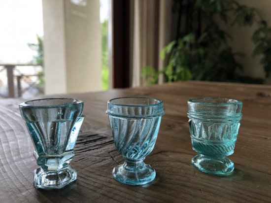 フランス/ラ・ディネットのガラス製グラス３個セット/直径約