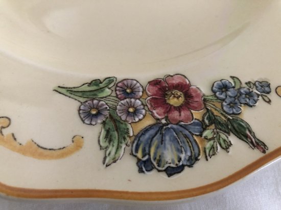 英国イングランド /ロイヤルドルトン（ROYAL DOULTON）アンティークディナー平皿「B」/240×240×H24mm/ 管理番号A260 -  slowtime ブロカント＆アンティークショップ